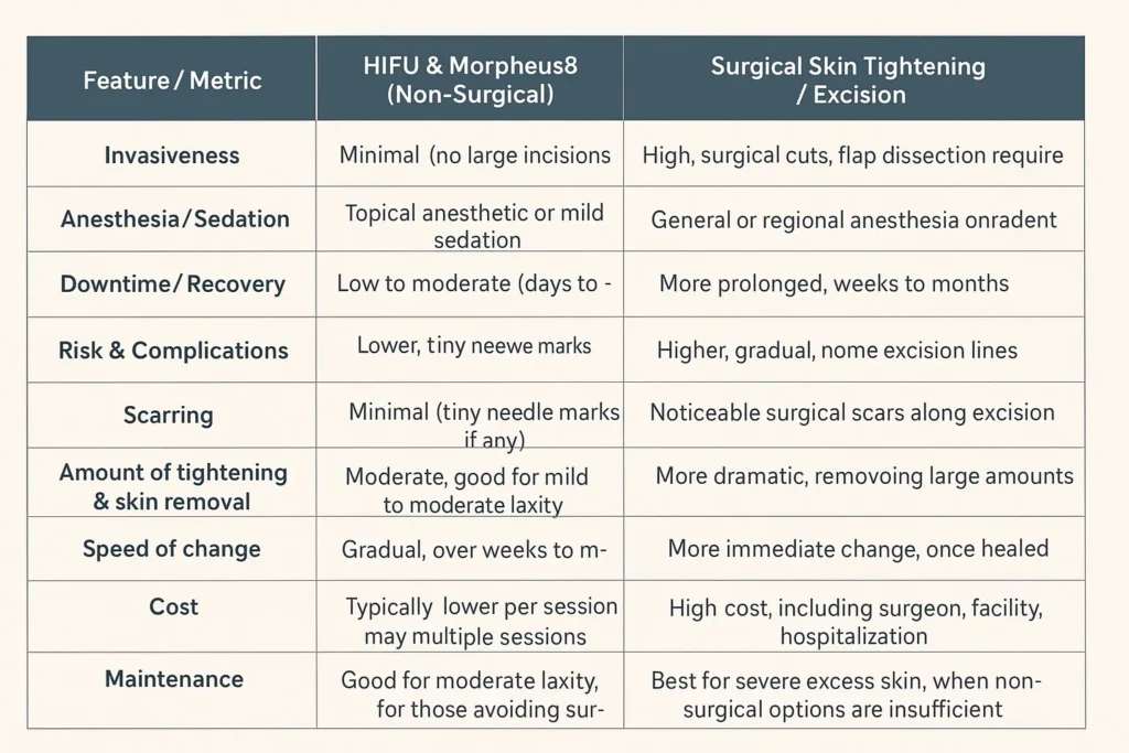 The Science of Skin Tightening 2 Table of skin tightening Byfleet benefits compared to surgical options